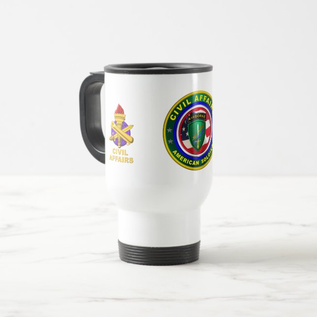 Mug De Voyage Fière Armée des affaires civiles Soldat (Devant gauche)