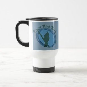 Mug De Voyage Fière nerd d'oiseaux silhouette d'animal gris bleu