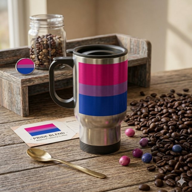 Mug De Voyage Fièrement Bi et Audacieux (Créateur téléchargé)