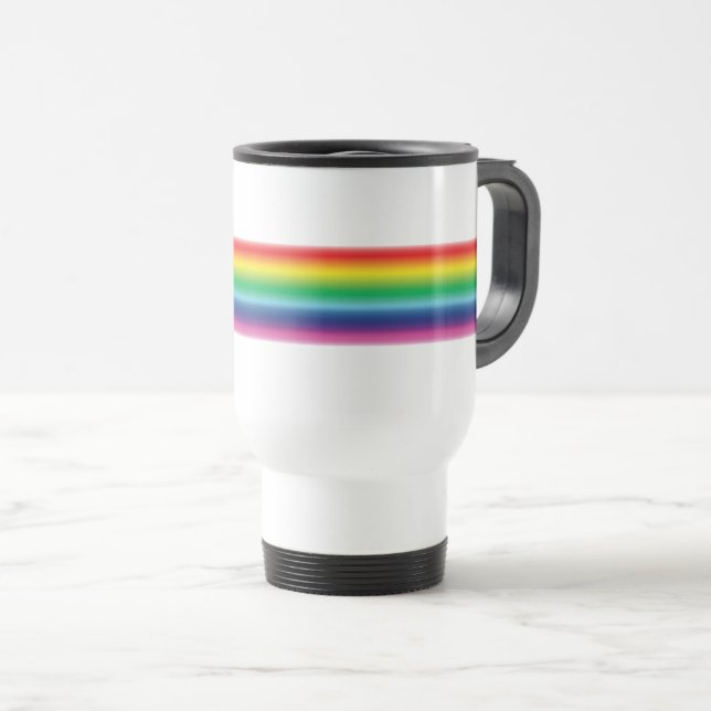 Mug De Voyage Fierté arc-en-ciel couleurs lgbtq drapeau gay (Devant droit)