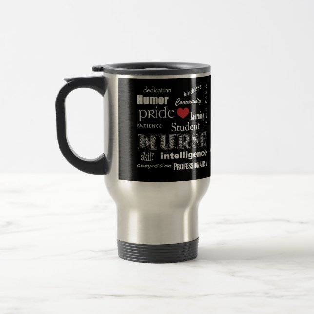 Mug De Voyage Fierté-Attributs d'élève-infirmière avec le coeur (Gauche)