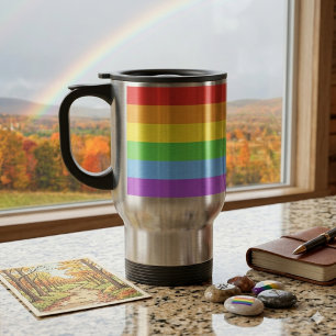 Mug De Voyage Fierté en voyage : Drapeau arc-en-ciel