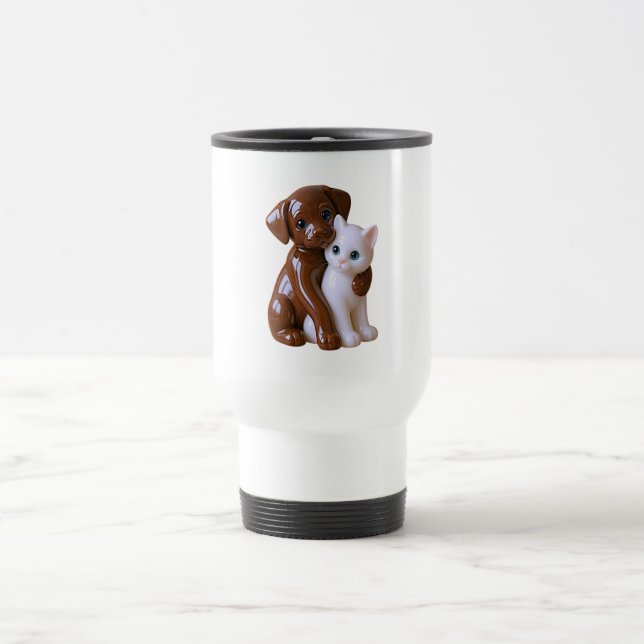 Mug De Voyage Figurine de chien et de chat (Centre)