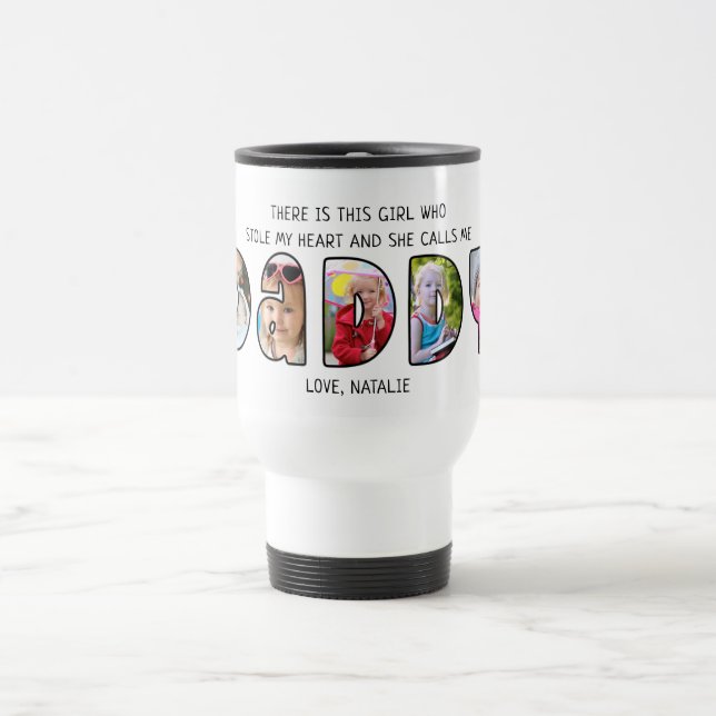 Mug De Voyage Fille DADDY Dit 5 Collage Photo (Centre)