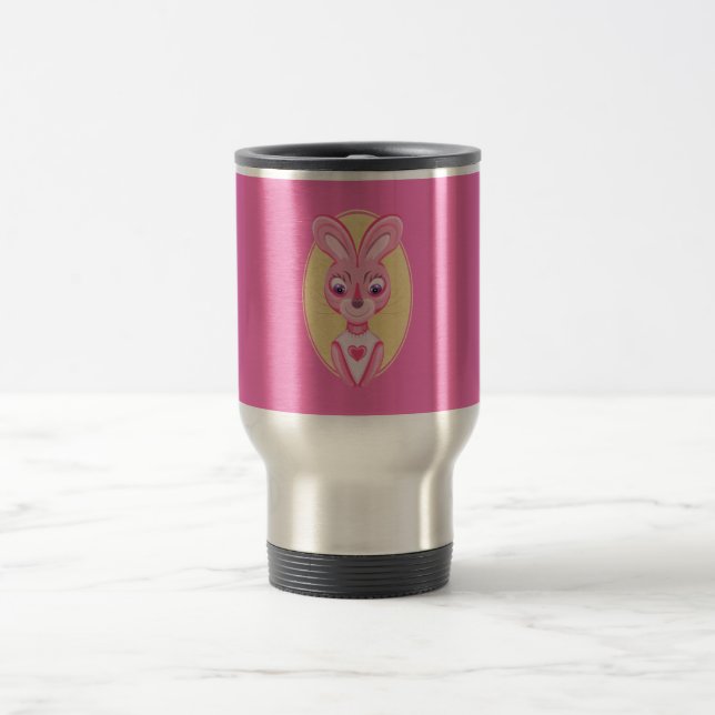 Mug De Voyage Fille lapin mignonne dessin animé  (Centre)