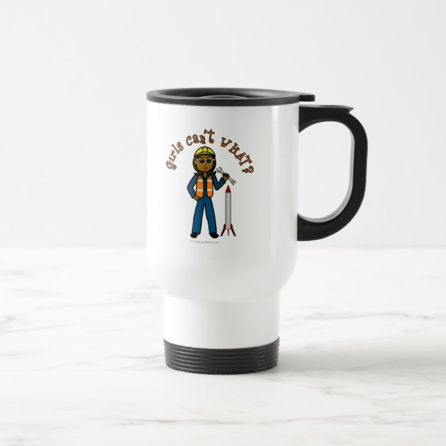 Mug De Voyage Fille scientifique des fusées noires (Droite)