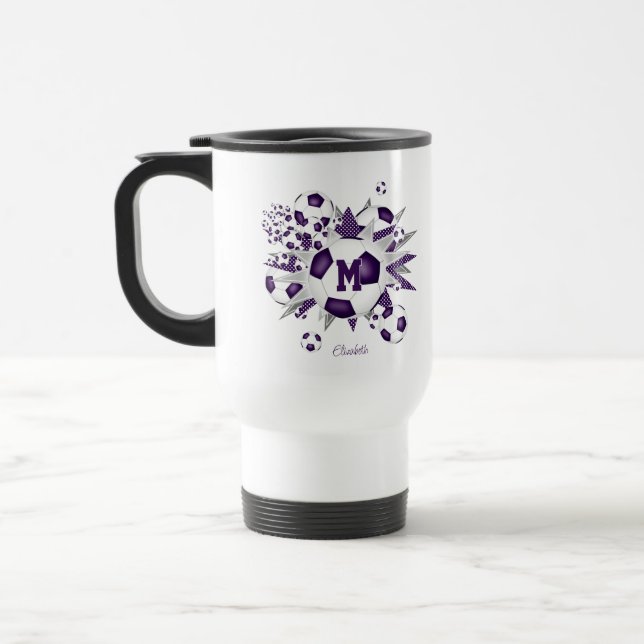 Mug De Voyage filles balle de football souffler violet (Gauche)