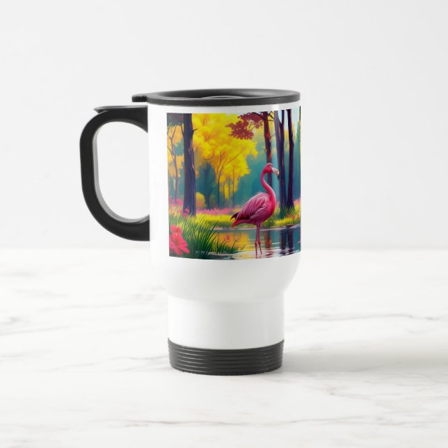 Mug De Voyage Flamant debout dans le lac-36547 (Gauche)