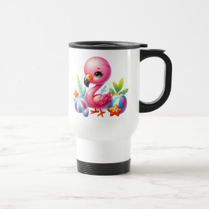 Mug De Voyage Flamant rose aquarelle Clipart-95059