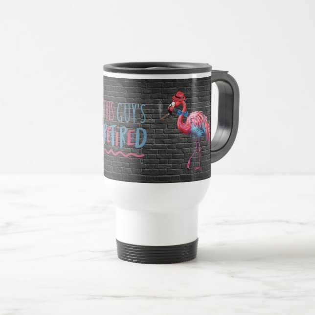 Mug De Voyage Flamant rose Dapper Cool RETRAITÉ POUR HOMME CE TY (Devant droit)