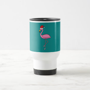 Mug De Voyage Flamant rose de Noël avec Santa Hat