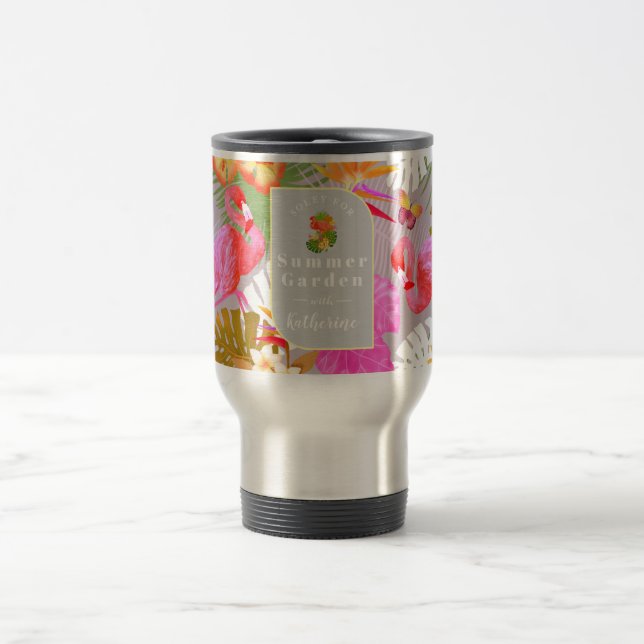 Mug De Voyage Flamant rose Garden Grey (Centre)