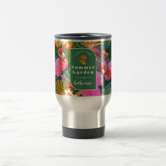 Mug De Voyage Flamant rose Garden Vert foncé (Centre)