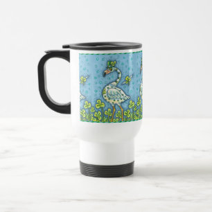 MUG DE VOYAGE FLAMANT ROSE POLKA DOT VERT, FUNNY ST. JOUR DE PAT