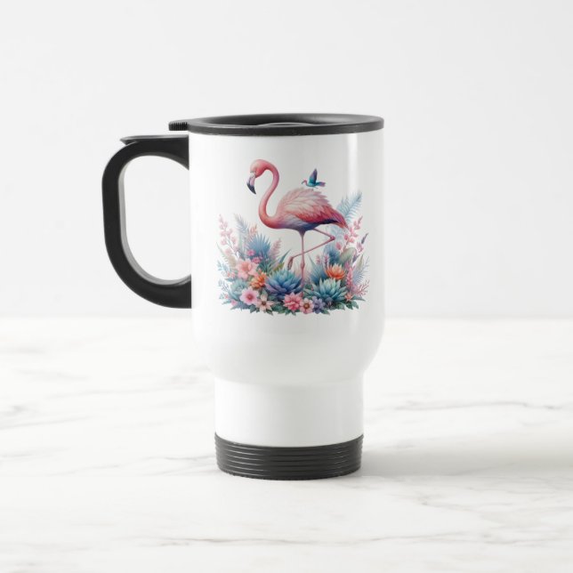 Mug De Voyage Flamingo Rose Sublimation (Gauche)
