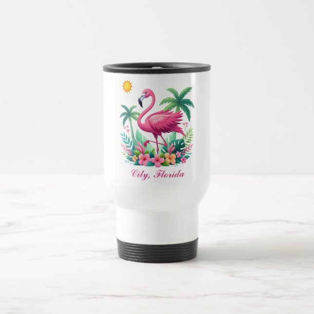 Mug De Voyage Flamingo rose tropicale/Floride (Centre)