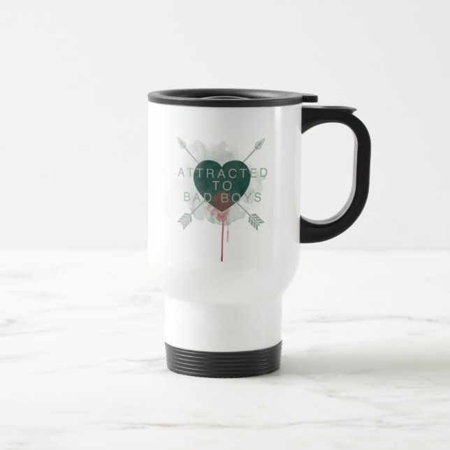 Mug De Voyage Flèche | "Attiré Aux Mauvais Garçons" Coeur Percé (Droite)