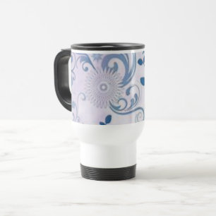 Mug De Voyage Flèches et fleurs bleues