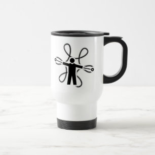 Mug De Voyage Fleur à chaînes de fileur du feu POI