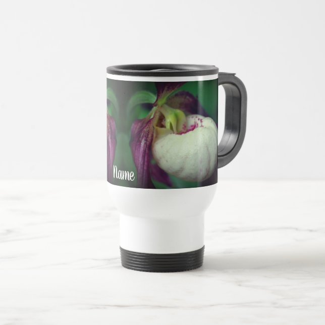 Mug De Voyage Fleur à chlipper blanche personnalisée (Devant droit)