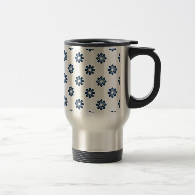 Mug De Voyage Fleur Bleue Éblouissante 8 (Droit)