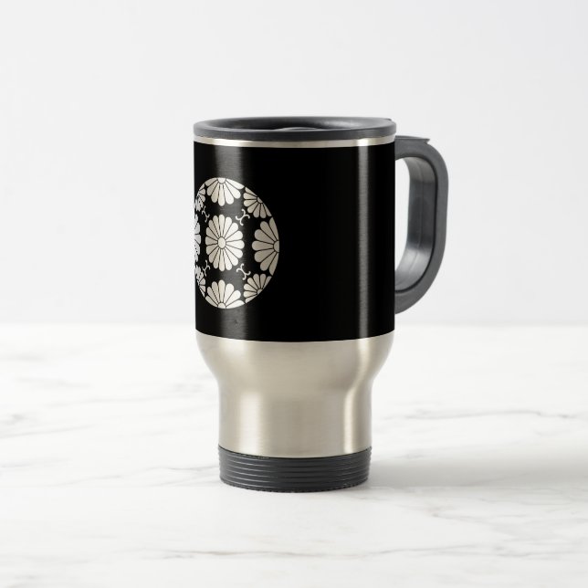 Mug De Voyage fleur de chrysanthème de style fusen (Devant droit)