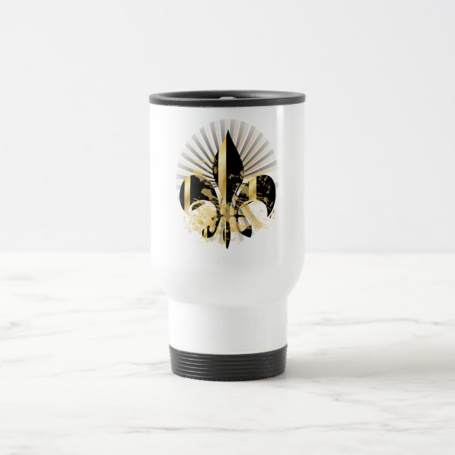 Mug De Voyage Fleur de Lis noir et or (Centre)