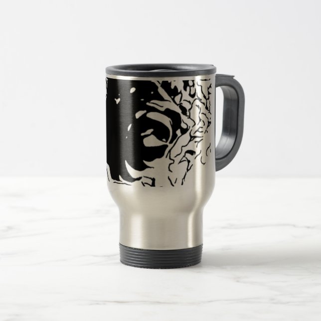Mug De Voyage Fleur Doodle (Devant droit)
