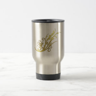 Mug De Voyage Fleur d'or fausse de luxe abstrait