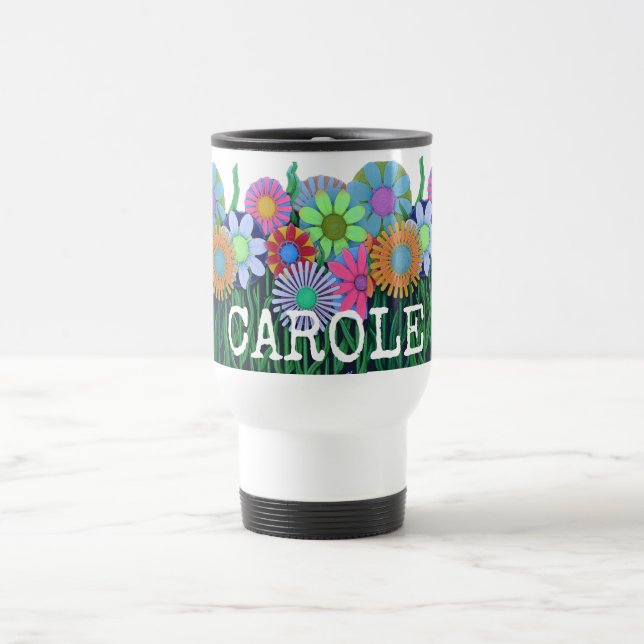 Mug De Voyage Fleur heureuse lumineuse de couleurs de (Centre)