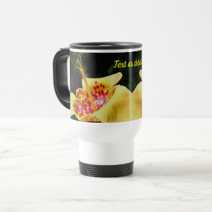 Mug De Voyage Fleur Lily tachetée Jaune Personnalisée