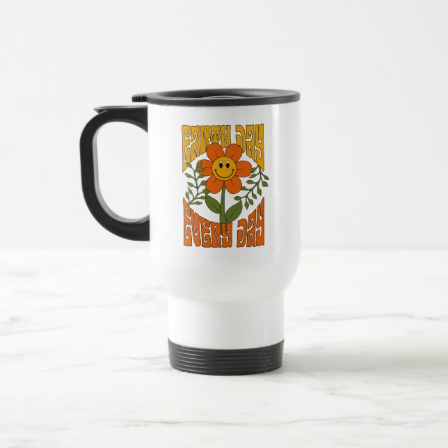Mug De Voyage Fleur marguerite rétro des années 70 (Gauche)