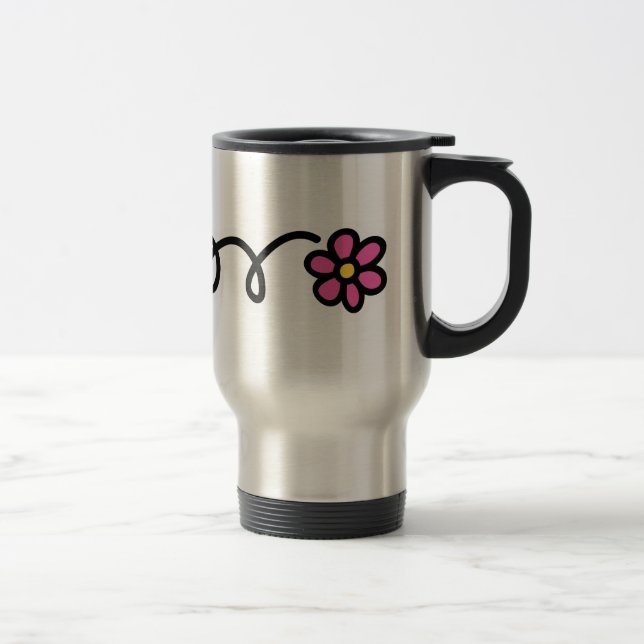 Mug De Voyage Fleur marguerite rose (Droit)