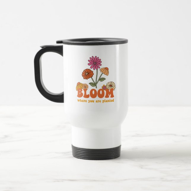 Mug De Voyage Fleur Où vous êtes planté (Gauche)