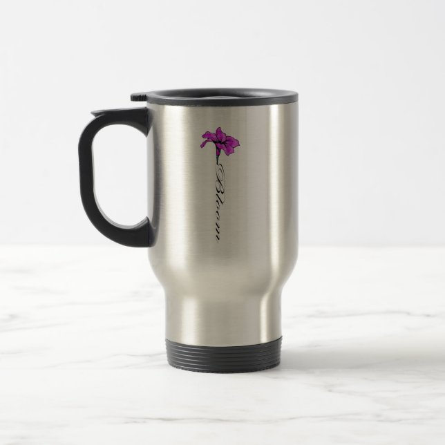 Mug De Voyage Fleur rose en fleur (Gauche)