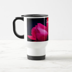 Mug De Voyage Fleur Rouge Rose près Personnalisé