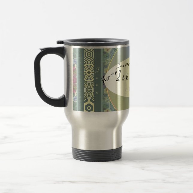 Mug De Voyage Fleur sauvage de mariage personnalisé (Gauche)