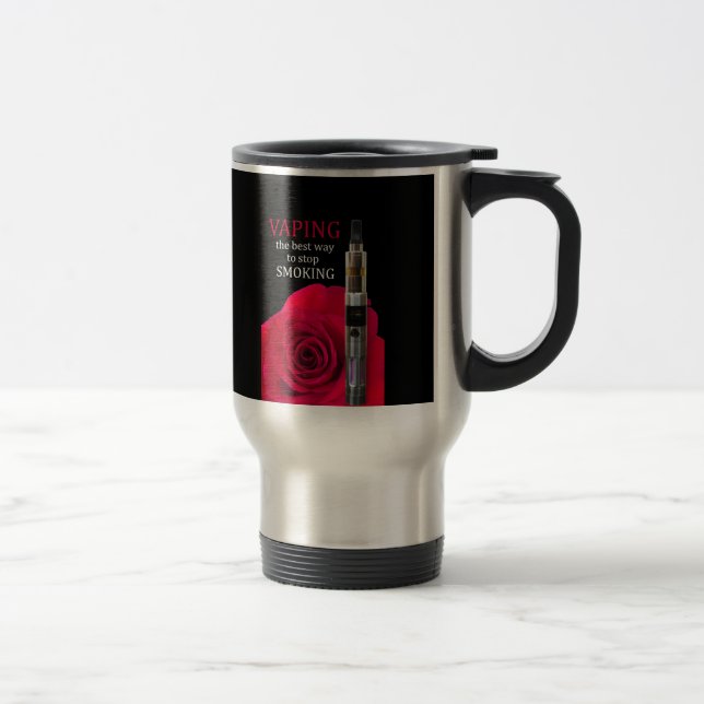 Mug De Voyage Fleur Vapeur et rose (Droit)