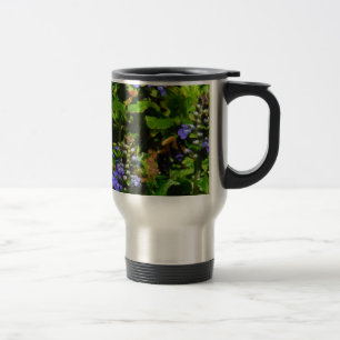 Mug De Voyage Fleur violette et abeille boursouflante