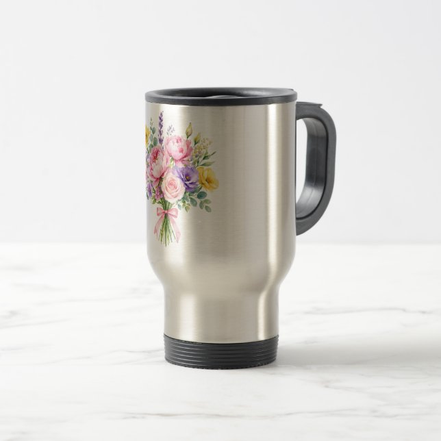 Mug De Voyage Fleurs (Devant droit)