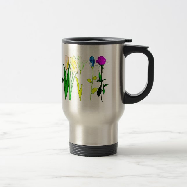 Mug De Voyage Fleurs (Droit)