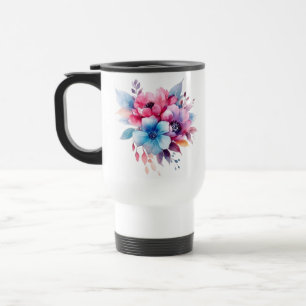 Mug De Voyage Fleurs à l'aquarelle conception florale