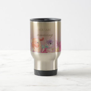 Mug De Voyage Fleurs aquarelles colorées adorables