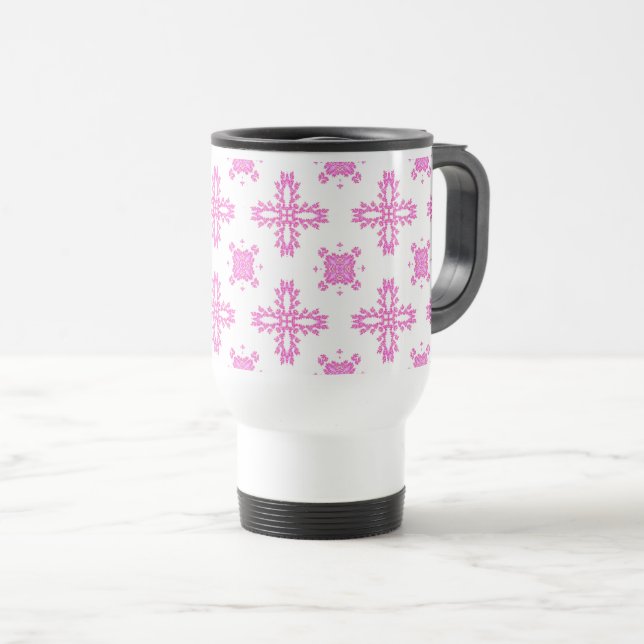 Mug De Voyage Fleurs Artdeco dans le style rétro (Devant droit)
