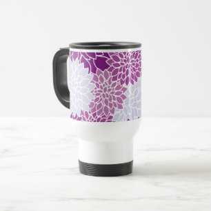 Mug De Voyage Fleurs Dahlia, Motif De Fleurs, Dahlia Violet
