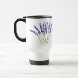 Mug De Voyage Fleurs de lavande Aquarelle Florale pourpre