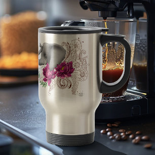 Mug De Voyage Fleurs de lotus henné éléphant