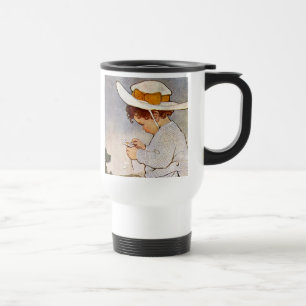 Mug De Voyage Fleurs de marguerites de cueillette d'enfants anti