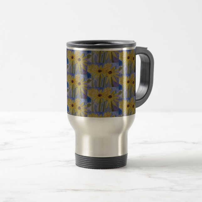 Mug De Voyage Fleurs de soleil jaunes d'été (Devant droit)