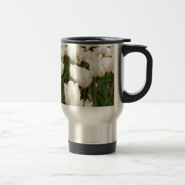 Mug De Voyage Fleurs de tulipes blanches (Droit)